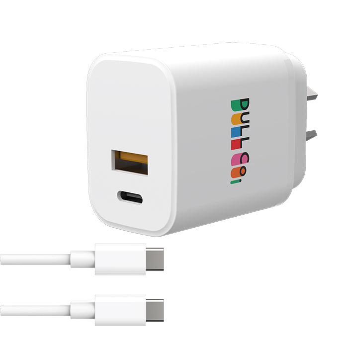25W Dual Port Wall Charger with Cable