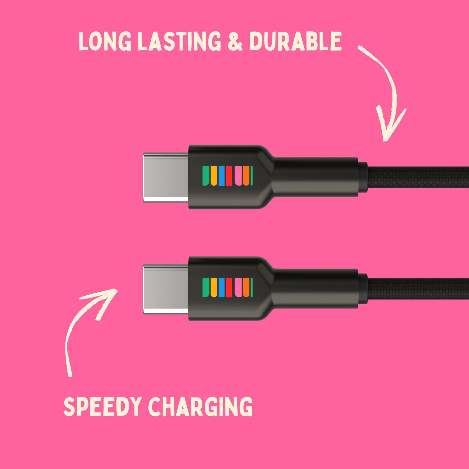 USB-C to USB-C Braided 1m Cable - Black